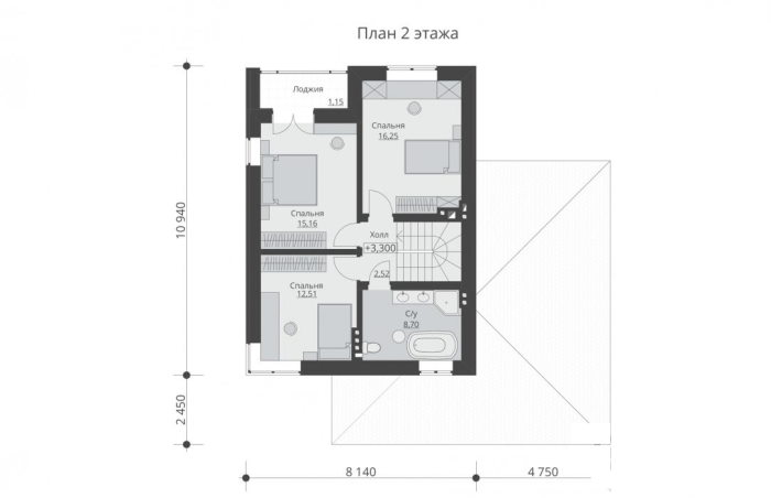 Проект 238 - дом из теплоблока 12.74 x 12.24 м - Дома из блоков 3