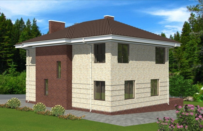 Проект 241 - дом из кирпича 14.4 x 14.8 м - Дома из блоков 2