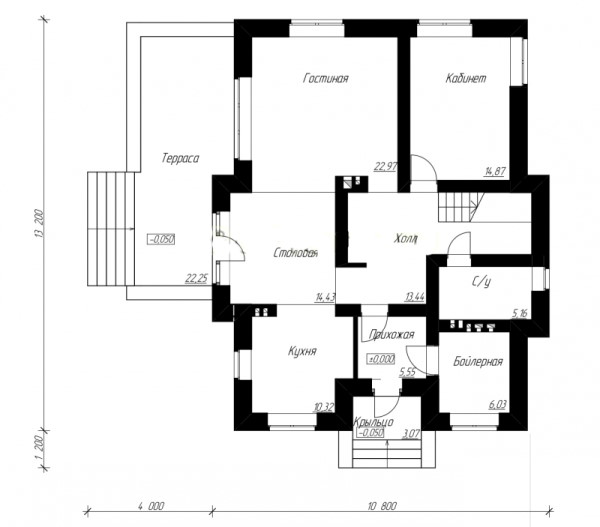 Проект 241 - дом из кирпича 14.4 x 14.8 м - Дома из блоков 4