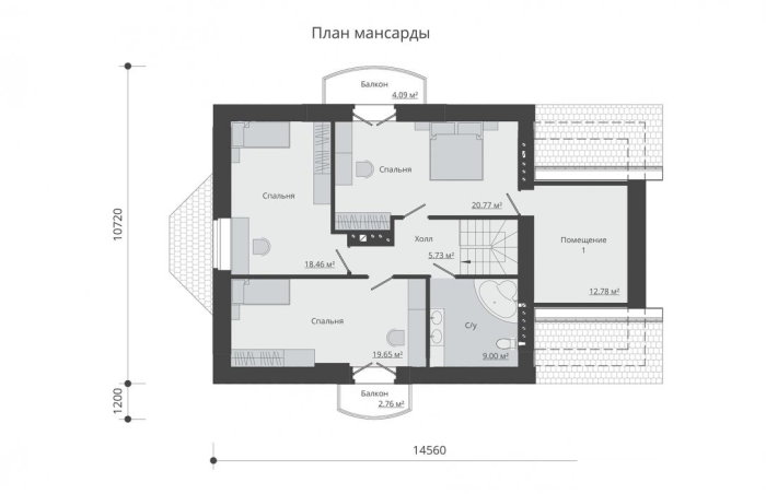 Проект 245 - дом из кирпича 15.52 x 9.42 м - Дома из блоков 3