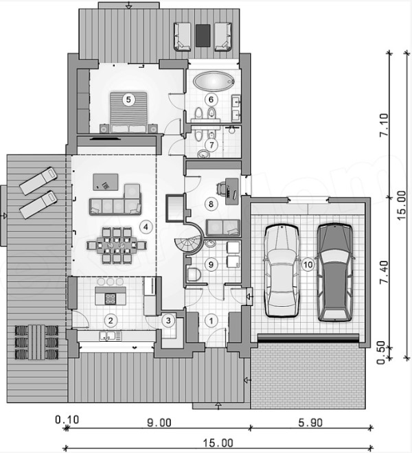 Проект дома КМС-152 - Дома из блоков