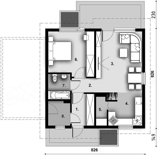 Проект дома КМС-13 - Дома из блоков - 2 миниатюра