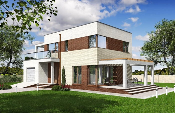 Проект 228  - дом из кирпича 9.18 x 17.3 м - Дома из блоков - 2 миниатюра