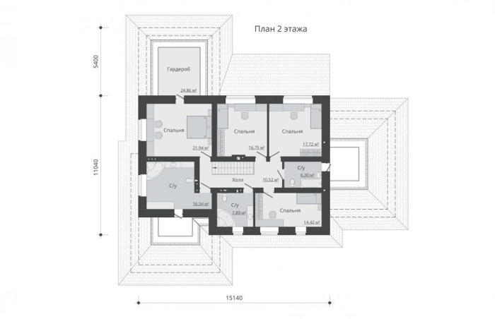 Проект 236  - дом из кирпича 20.94 x 19.44 - Дома из блоков 4