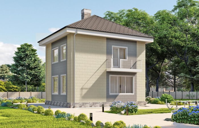 Проект 239 - дом из теплоблока  8.45 x 8.1 м - Дома из блоков - 2 миниатюра