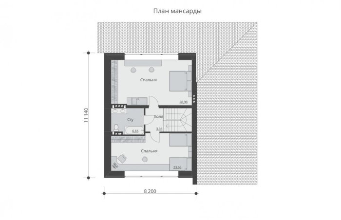 Проект 243 - дом из кирпича 13.04 x 13.15 м - Дома из блоков 3