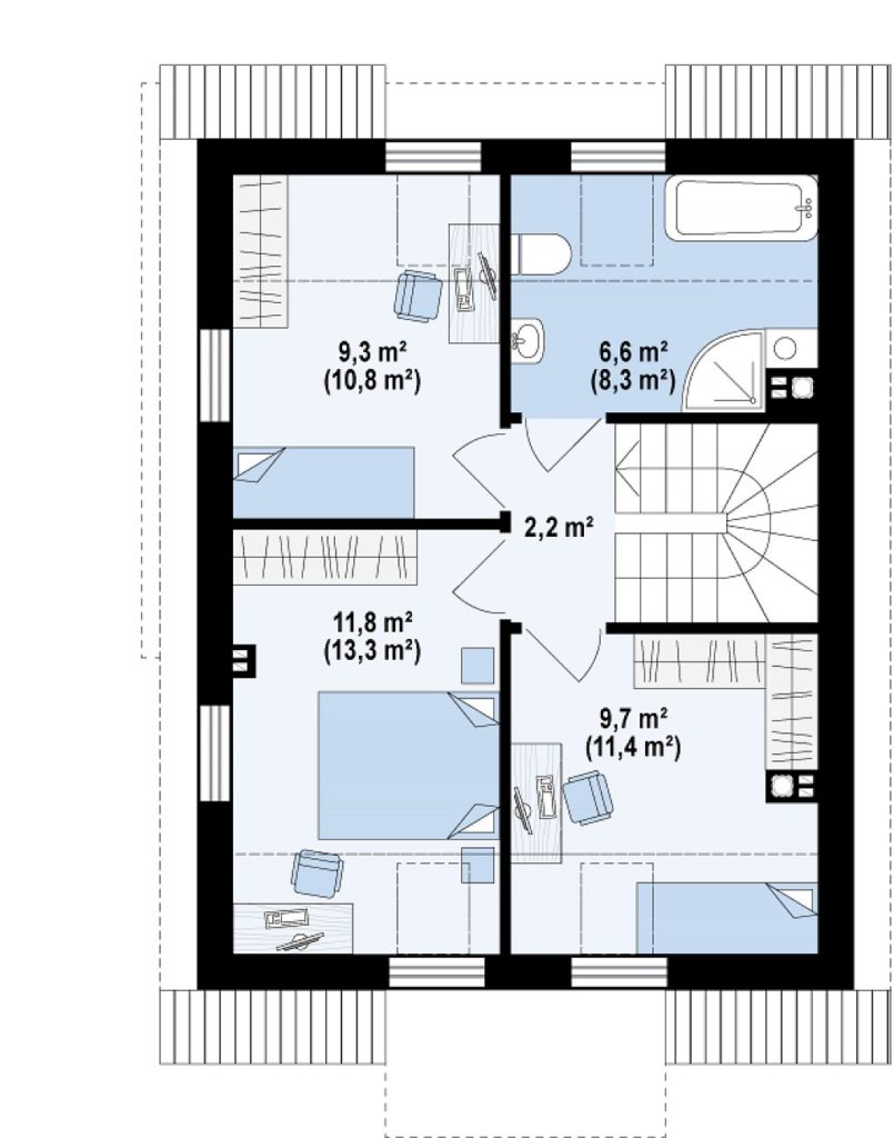 Проект 258 - дом из теплоблока 8 x 10 м - Дома из блоков - 3 миниатюра