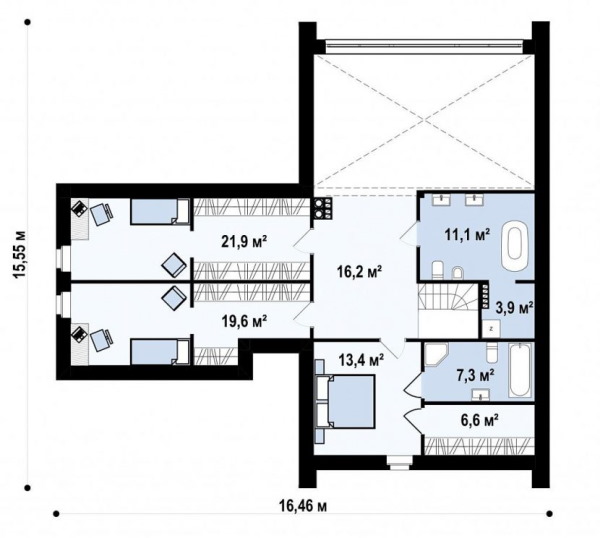 Проект 263 - дом из теплоблока 12 x 12 м - Дома из блоков - 3 миниатюра