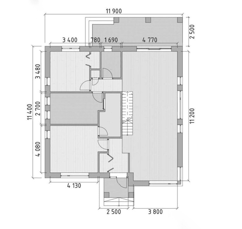 Проект 264 - дом из теплоблока 11 x 11 м - Дома из блоков 3