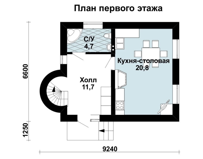 Проект 273 - дом из кирпича 15 x 11 м - Дома из блоков - 3 миниатюра