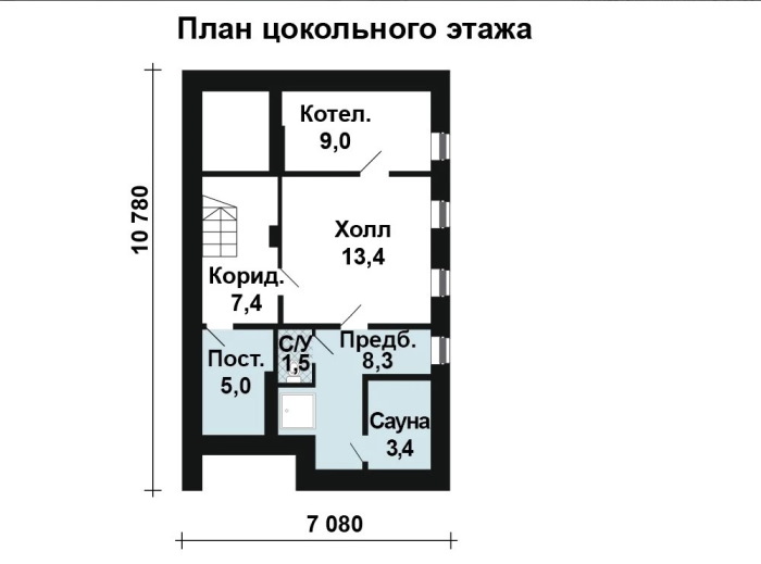 Проект 275 - дом из кирпича 13 x 10 м - Дома из блоков - 4 миниатюра