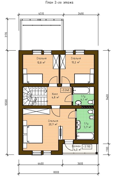 Проект 294 - дом из керамоблока 8 x 13 м - Дома из блоков 3