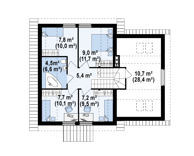 Проект 4-Д - дом из блоков 11,9х9,5 - Дома из блоков - 4 миниатюра
