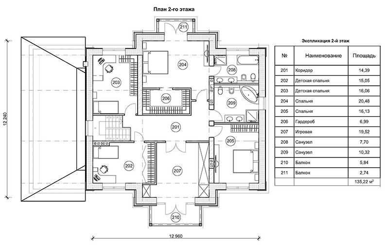 Проект 36-Д - дом из кирпича 12,24 на 17,15 м - Дома из блоков 4