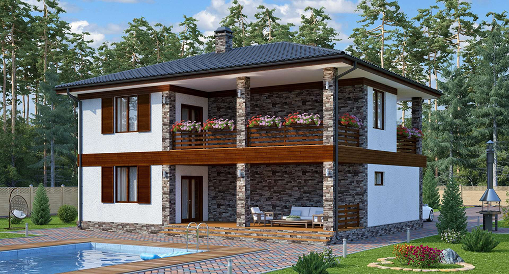 Проект 38-Д - дом из керамических блоков 15,78 на 12,75 м - Дома из блоков - 2 миниатюра