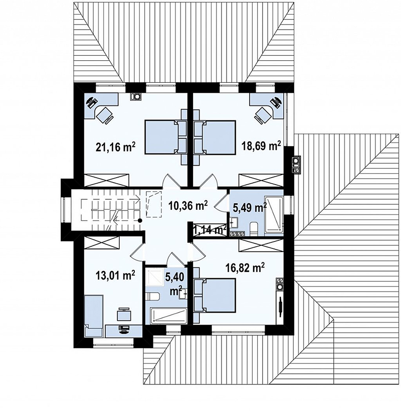 Проект 40-Д - дом из кирпича 13,51 на 15,21 м - Дома из блоков 4